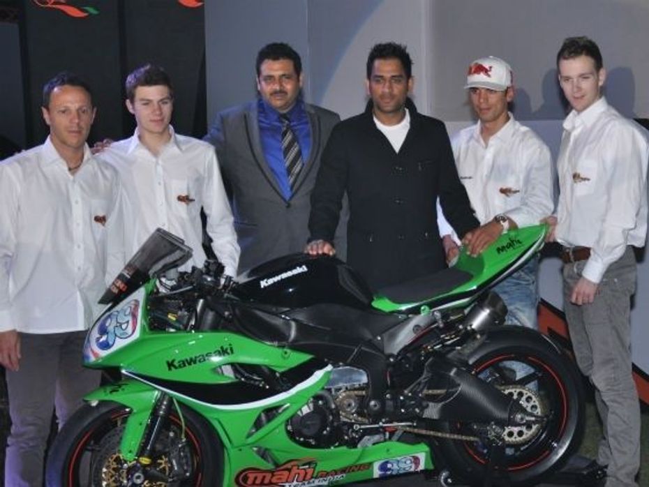 Mahendra Singh Dhoni at the Mahi Racing launch