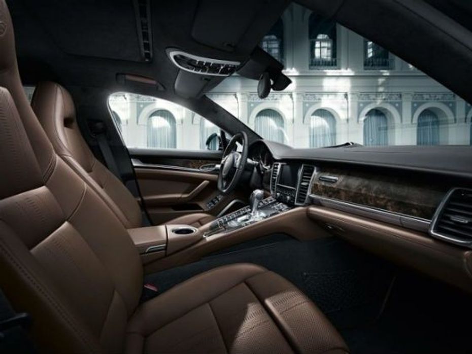 The interior boasts of Poltrona Frau leather with an Agatha Chestnut Brown color on the seats and lower door panels