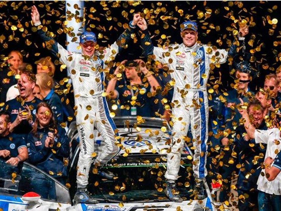 Latvala celebrates his maiden asphalt win in 2014 France Rally