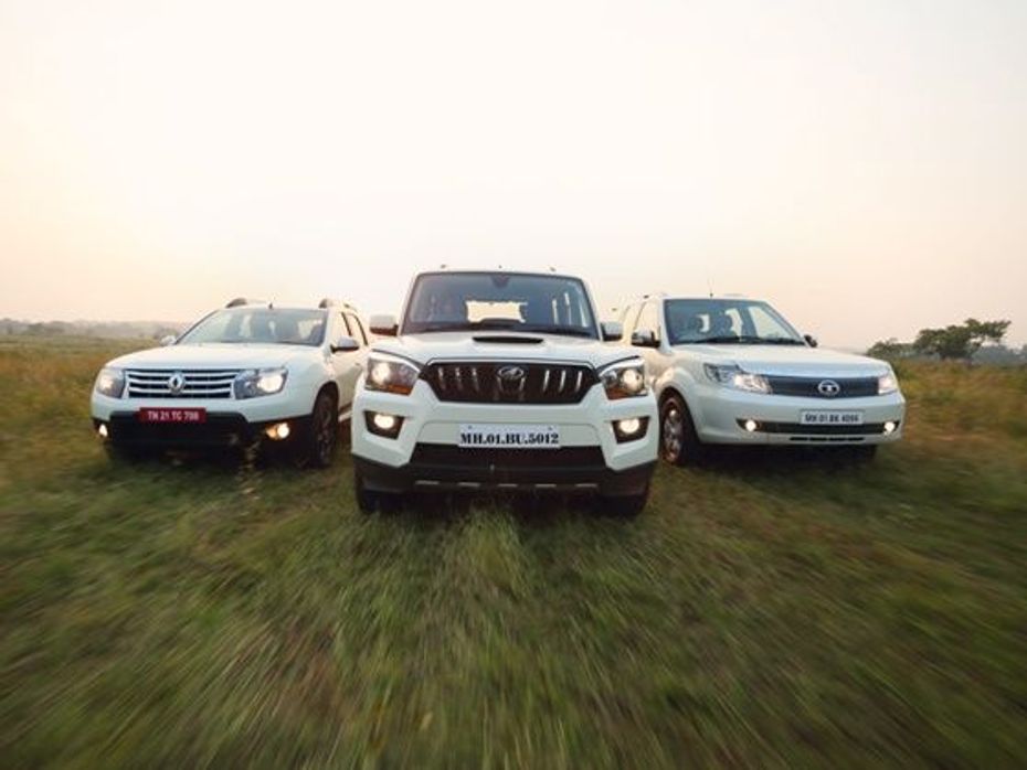 Duster AWD, Scorpio and Safari Storme in action