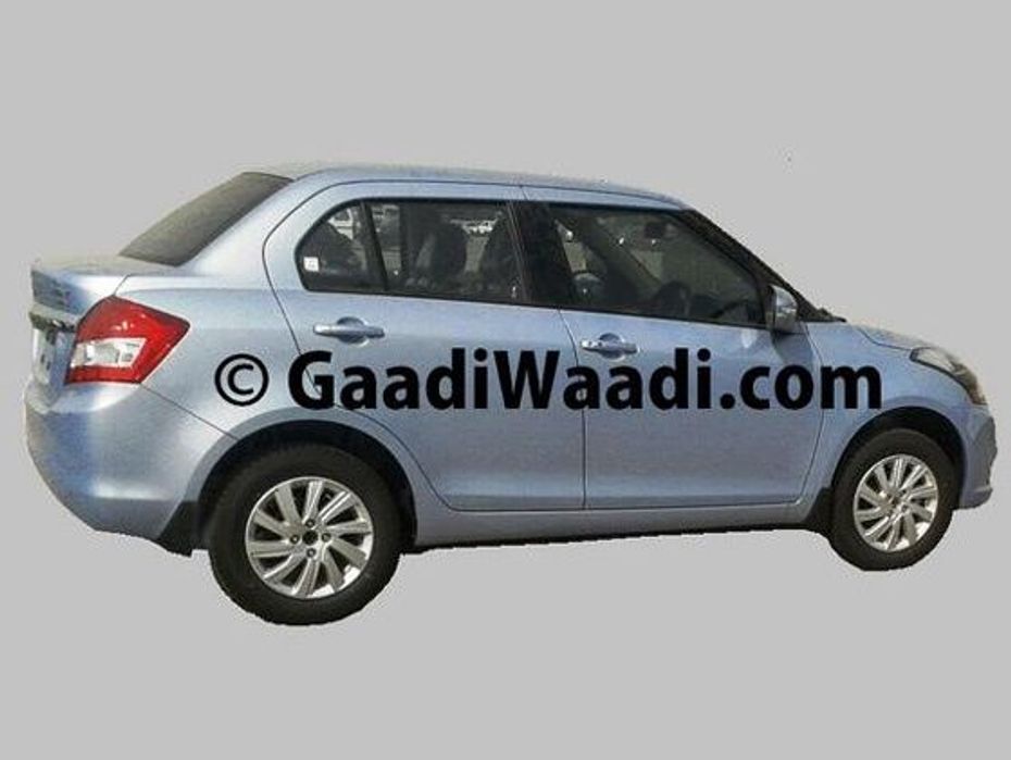 Facelift Maruti DZire with new alloy wheels and new blue body colour