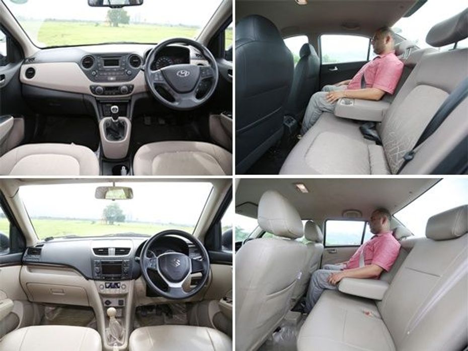 Hyundai Xcent and MAruti Suzuki Swift Dzire interior