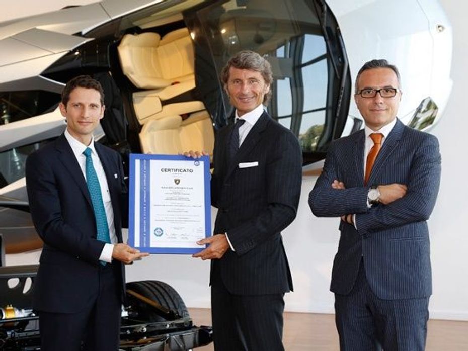 Lamborghini has obtained certification from TÃœV
