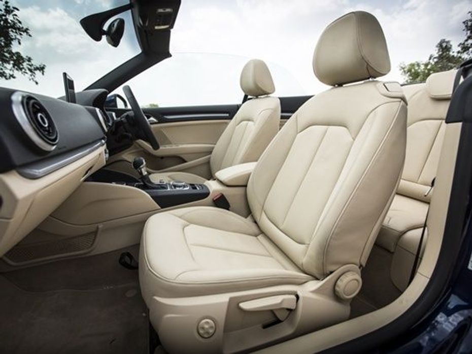 Audi A3 Convertible India Review front seats