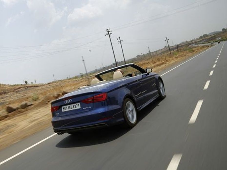 Audi A3 Convertible India Review rear tracking 2