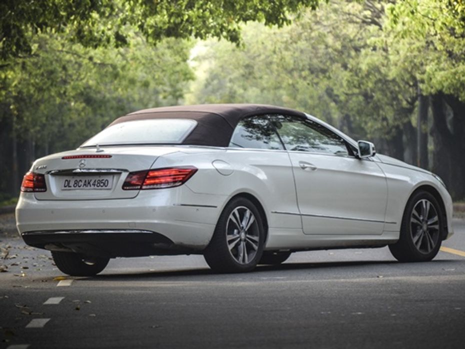 Mercedes-Benz E-Class Cabriolet rear static with roof up