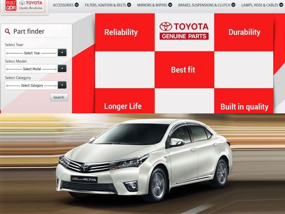 Toyota online portal for genuine spare parts