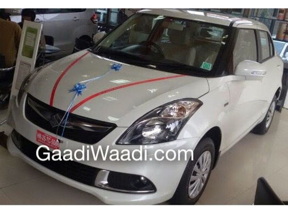 2015 Maruti Suzuki Swift DZire spied at Maruti dealership in India