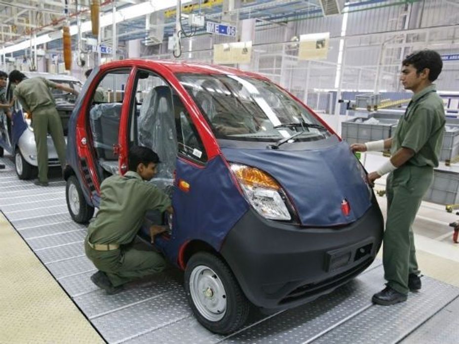 Tata Nano being manufactured at Sanand factory