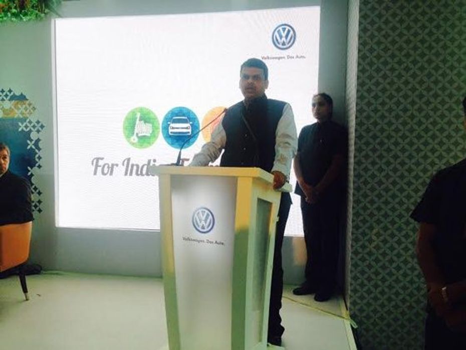 CM Devendra Fadavnis inaugurates the new engine assembly plant in Chakan