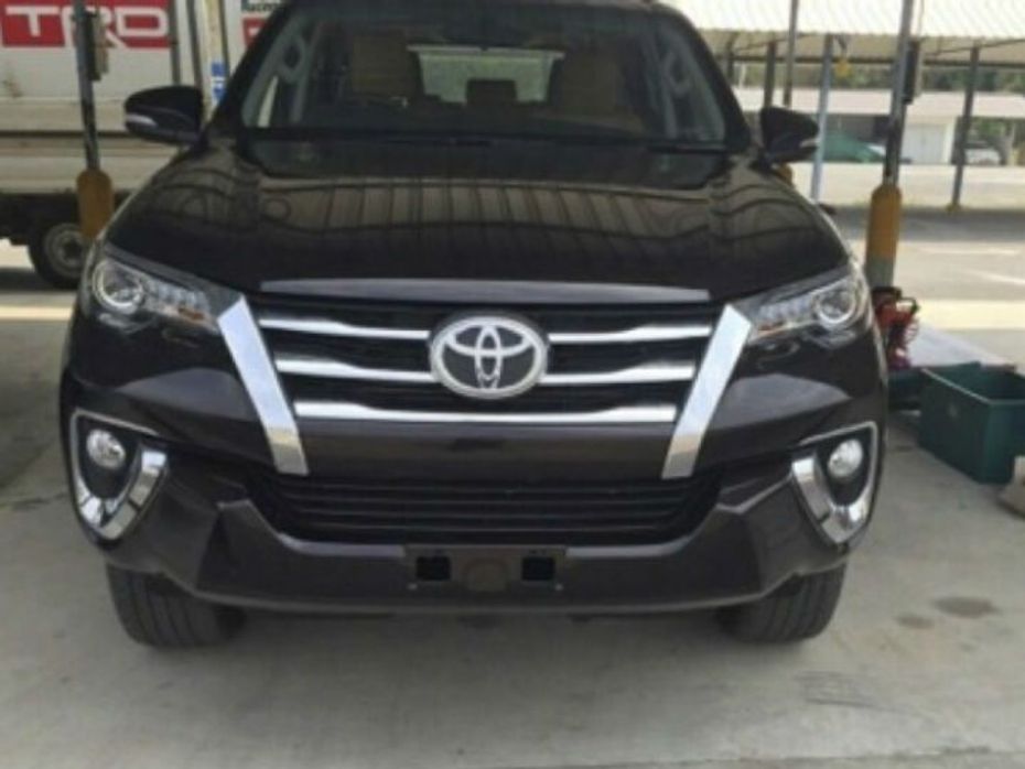 Sleek headlights and imposing front design of new Toyota Fortuner or Everest