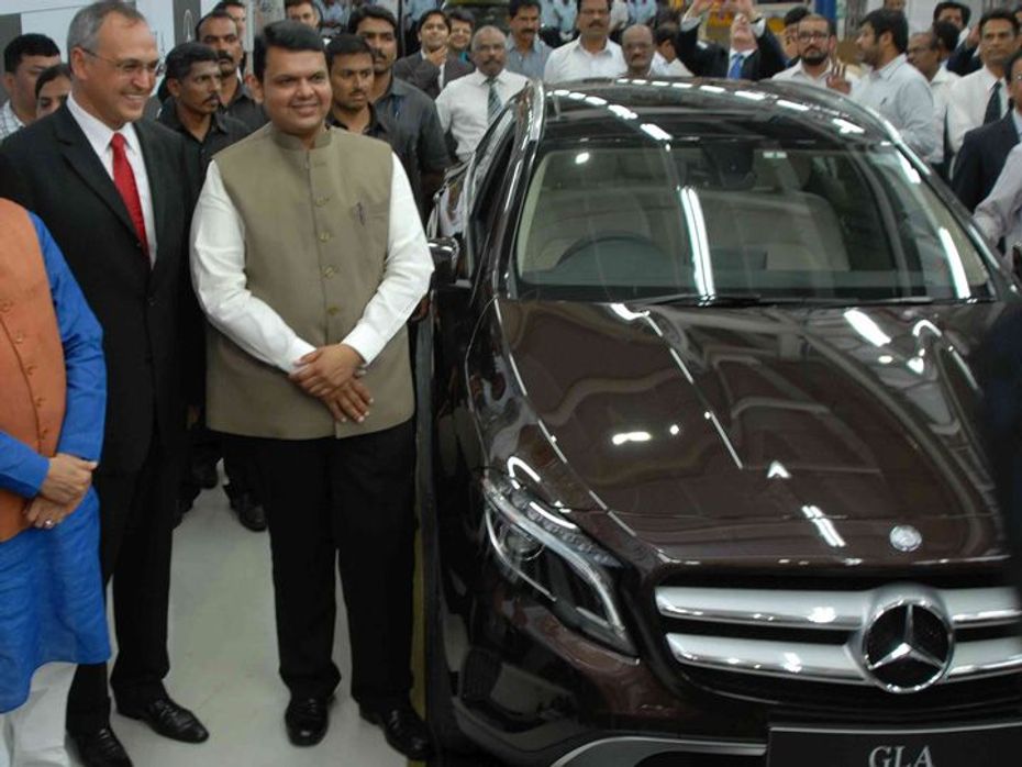 CM Devendra Fadnavis at the Mercedes-Benz Chakan Plant