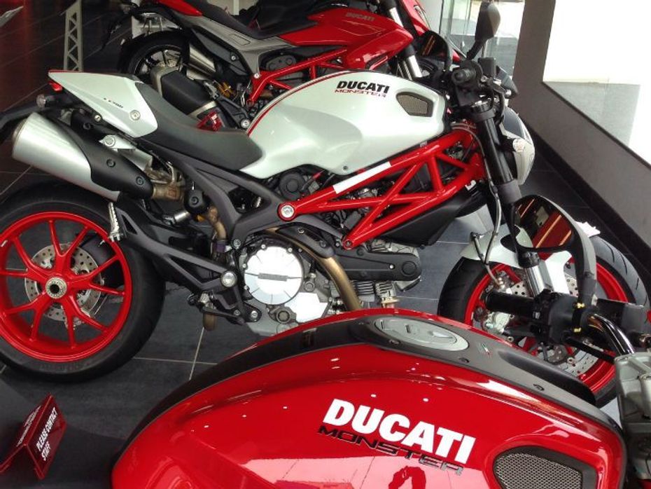 Ducati bikes at the Gurgaon showroom