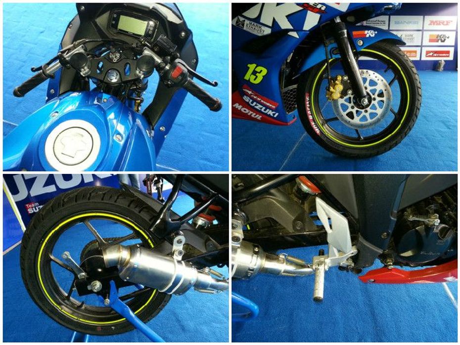Basic technical changes on the Suzuki Gixxer Cup race bike