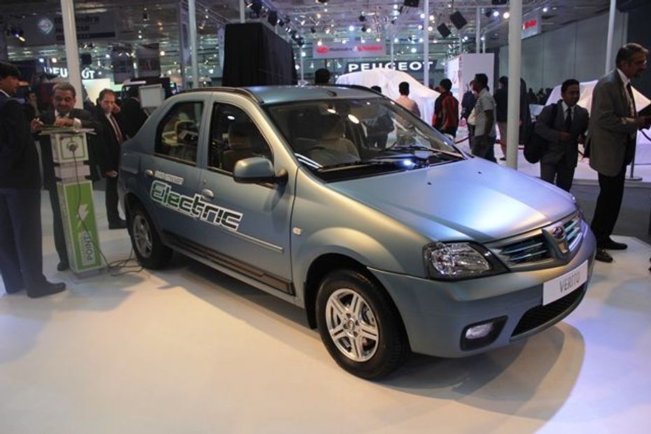 Mahindra eVerito displayed at Auto Expo in New Delhi