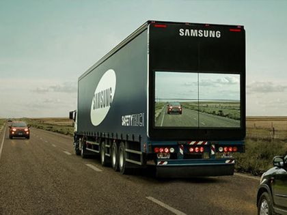 Samsung previews truck with a monitor setup at the rear