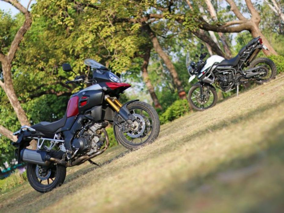 The V-Strom follows the typical adventure bike design