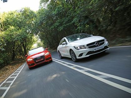 Mercedes Benz CLA vs Audi A3 diesel front tracking