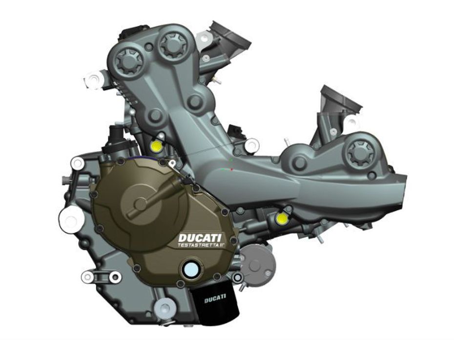 Testastretta 11 degree L Twin engine with desmodromic valves