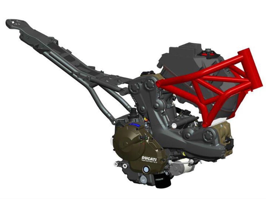 Engine mounted on Trellis frame - design from Panigale
