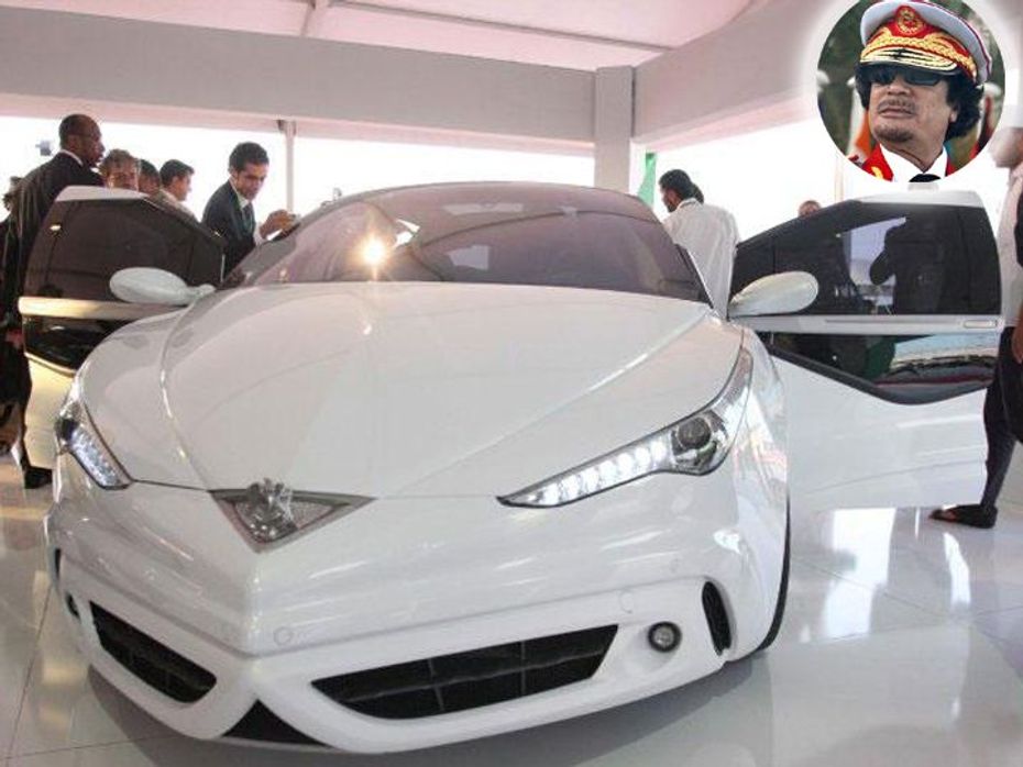 The Libyan tyrant reportedly designed a car called the Saroukh el-Jamahiriya