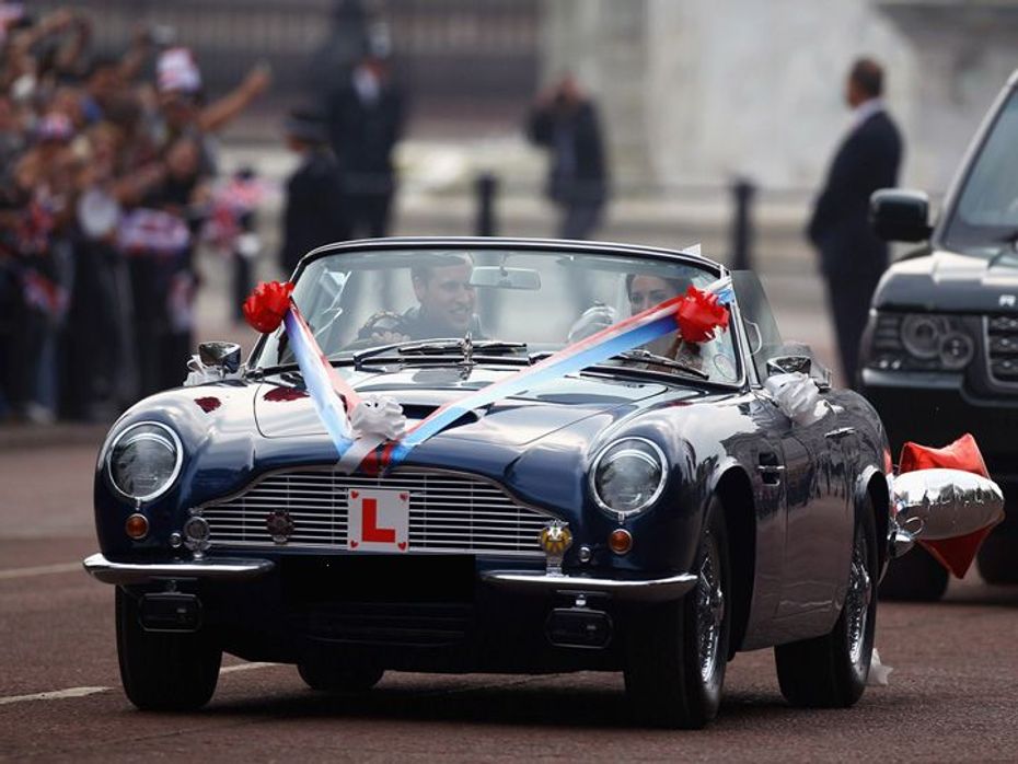 Prince William borrowed the Aston Martin DB6 MKII Volante from his father for his wedding day celebrations