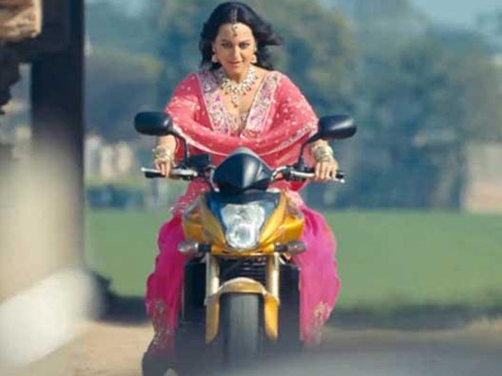 Image result for sonakshi knows to ride Bikes