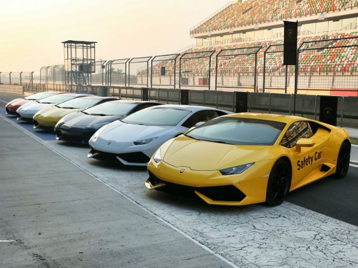 Lamborghini Huracans and Aventadors at the BIC Lamborghini Huracans and Aventadors at the BIC