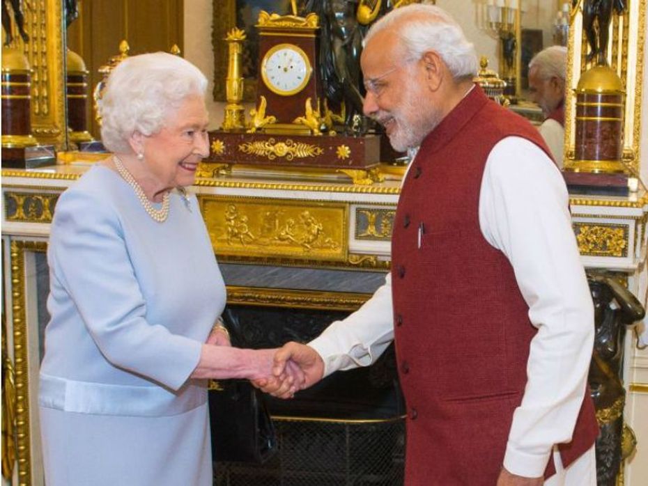 Modi with Her Majesty - The Queen of England
