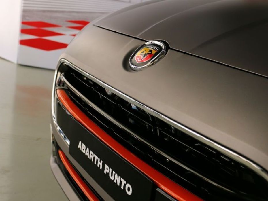 The Abarth logo on the new Abarth Punto to be launched in India