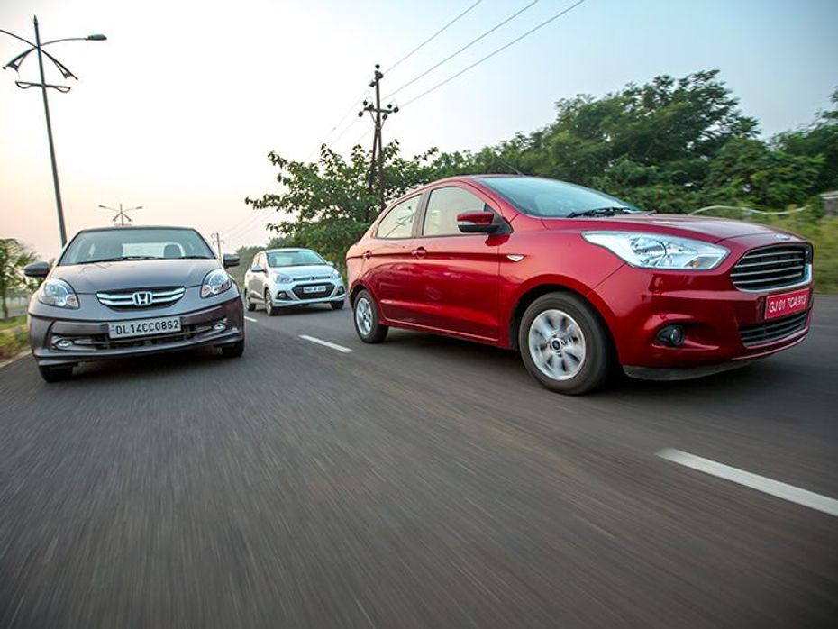 Ford Figo Aspire vs Honda Amaze vs Hyundai Xcent diesel comparison review