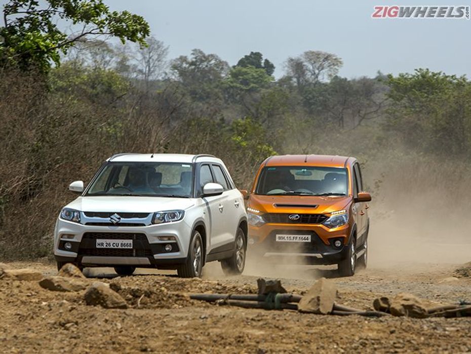 Maruti Suzuki Vitara Brezza and Mahindra Nuvosport in action