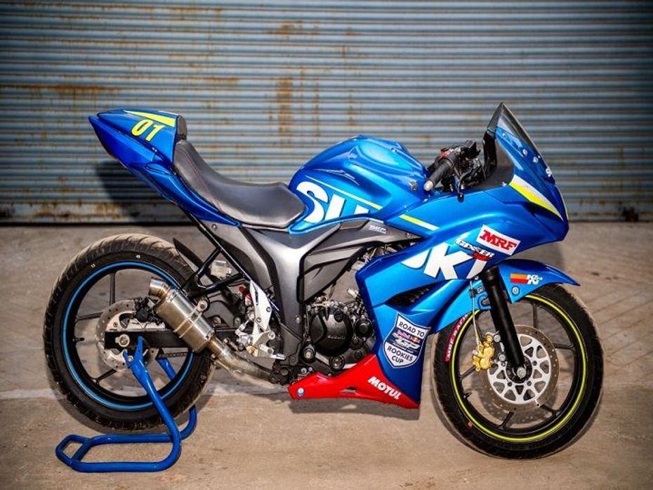 This is the modified Gixxer SF that is used in the Gixxer Cup