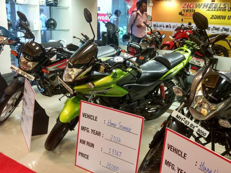 Honda pre-owned two-wheelers at the outlet