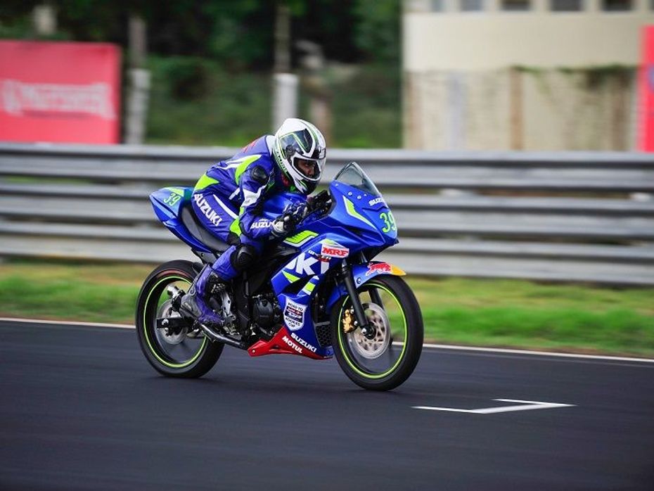 One of the participants of the Red Bull Road to Rookies Cup at Madras Motor Race Track