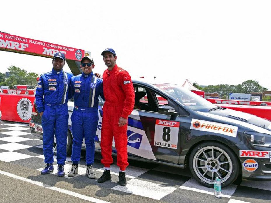 Podium Finishers of Round 3 of Volkwagen Vento Cup 2016
