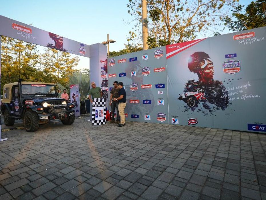 The convoy is flagged-off from Guwahati. Photo Courtesy Mahindra Adventure