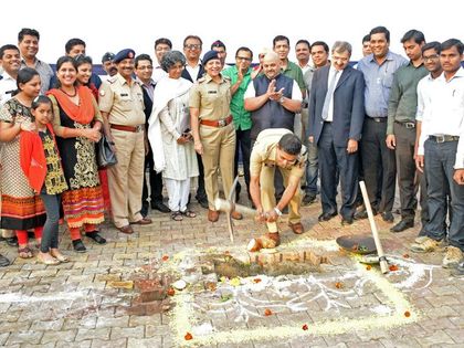 Bhoomi Pujan underway at the Centralized Traffic Control Centre site