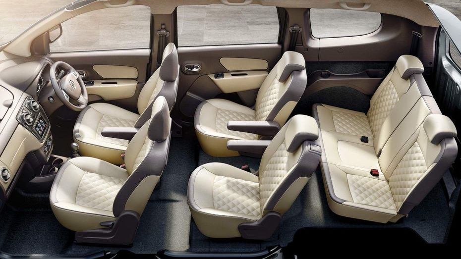 The new beige and brown interior of Renault Lodgy Stepway Edition
