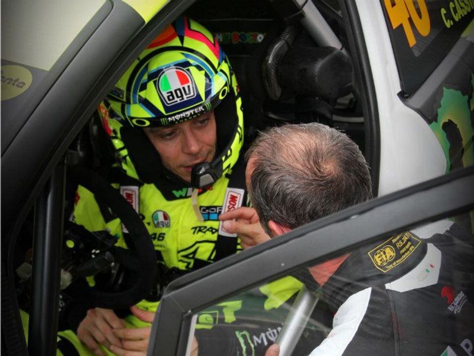 Rossi after winning the Monza Rally