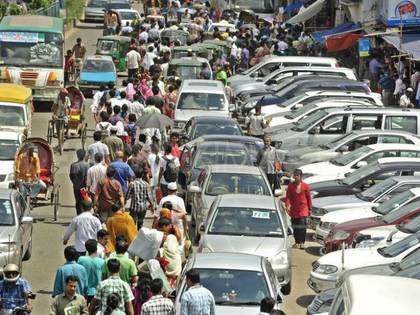 Parking on the roads hinders the free flow of traffic