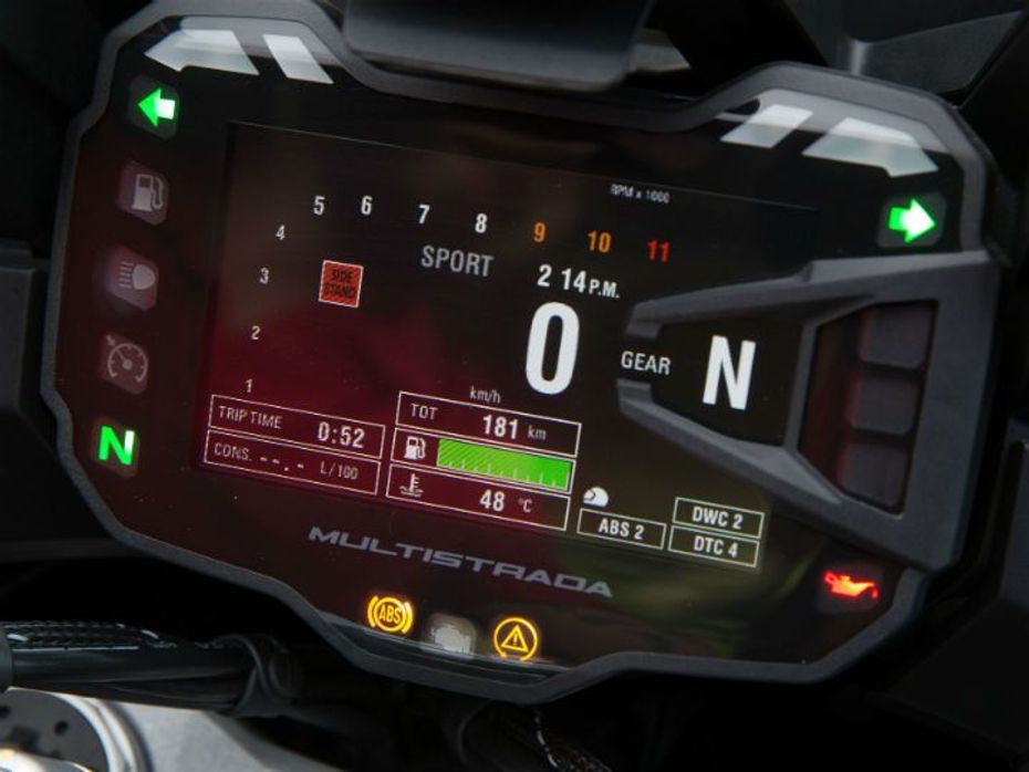 Ducati Multistrada 1200S instrument console
