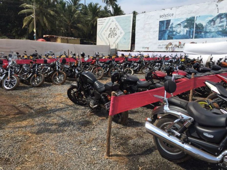India Bike Week 2016 in Goa bikes parking area