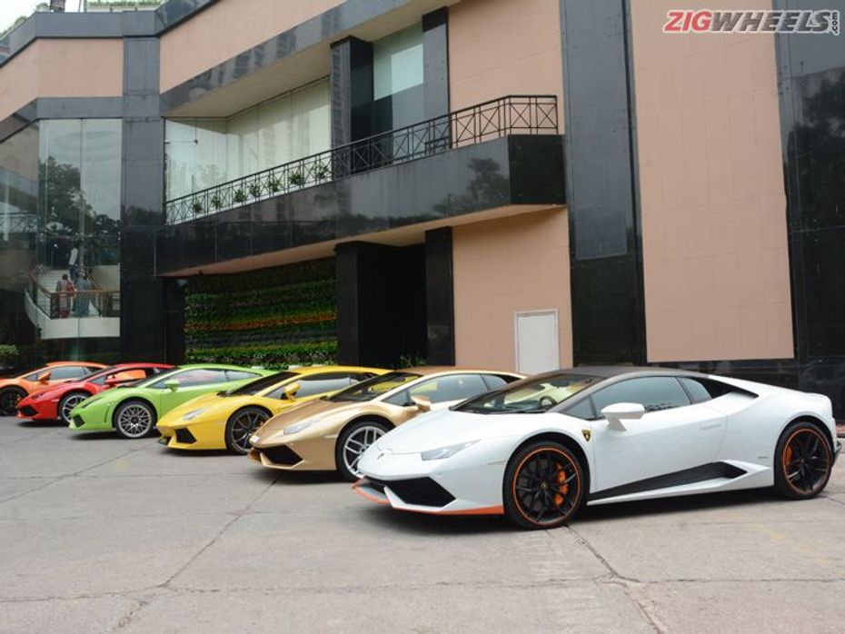 Lamborghini super cars at the drive