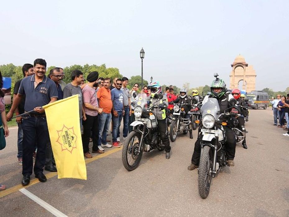 Himalayan Odyssey being flagged off from New Delhi