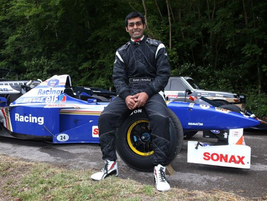 Karun Chandhok with race car