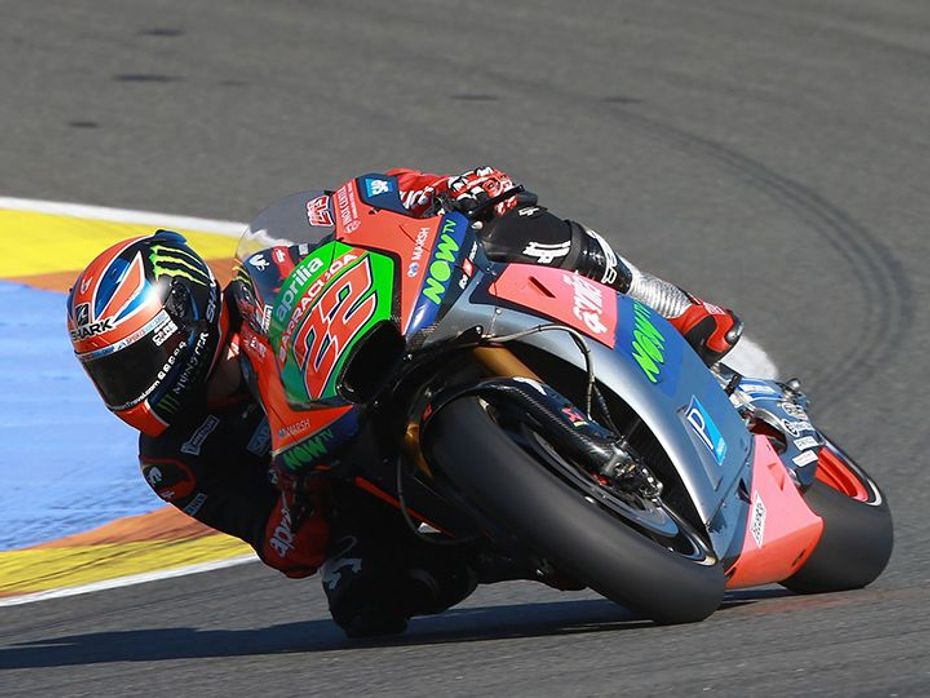 Sam Lowes on his Aprilia Sam Lowes on his Aprilia