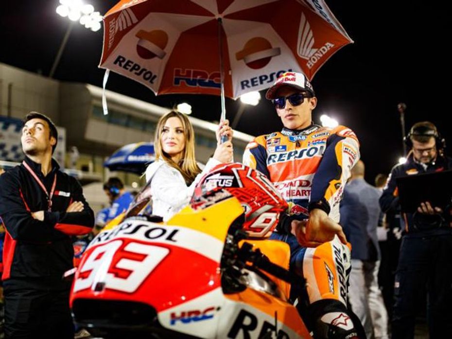 Marc Marquez at the start line