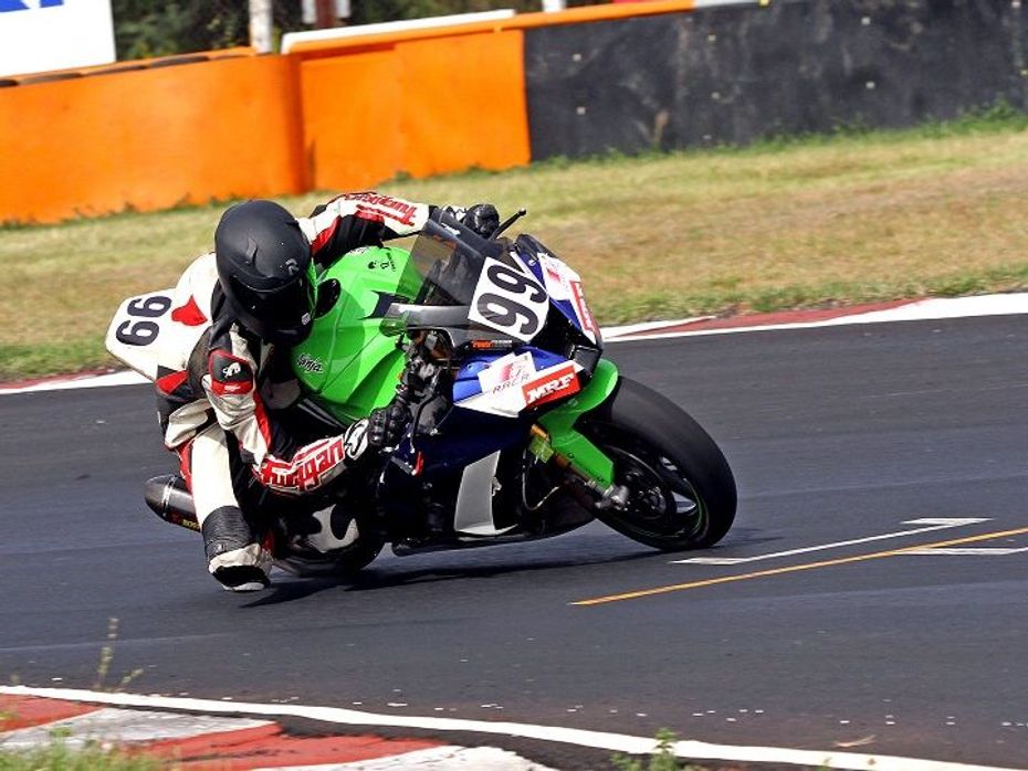 A racer in the Indian National Motorcycle Racing Championship