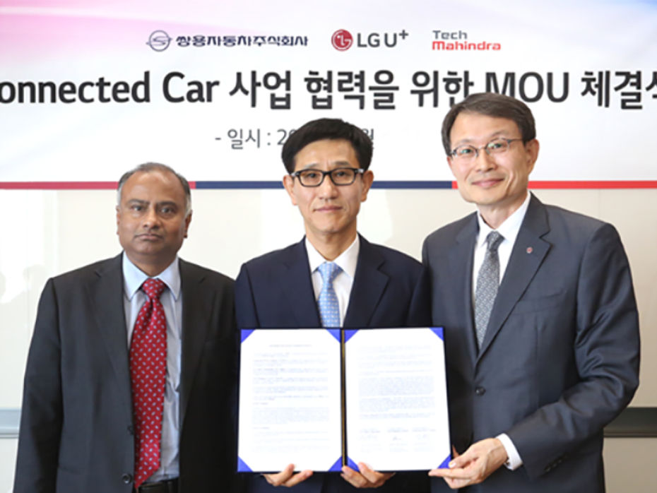 MOU Signing Between SSangYong Motors, Tech Mahindra and LG Uplus